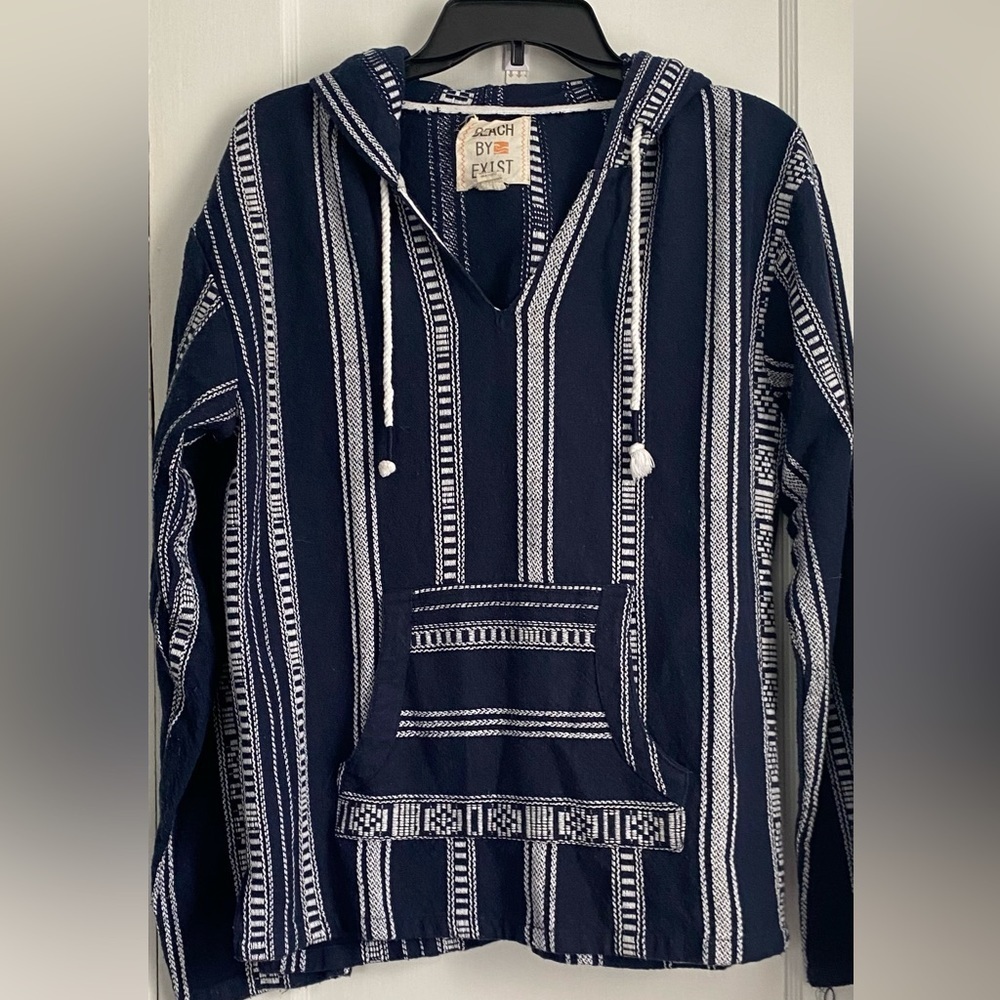 Beach By Exist Blue and White Striped Sweatshirt